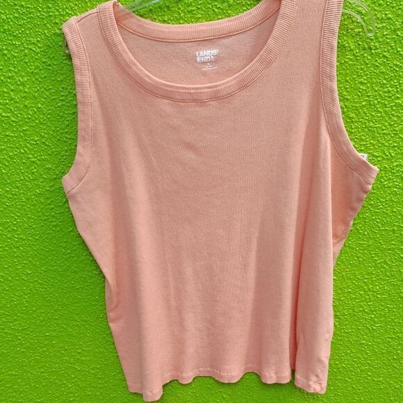 Lands' End Pink Sleeveless Crop Tank Top - Picture 1 of 3